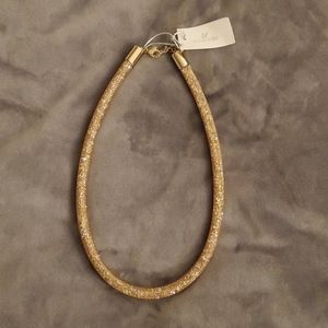 Swarovski gold mesh necklace NWT